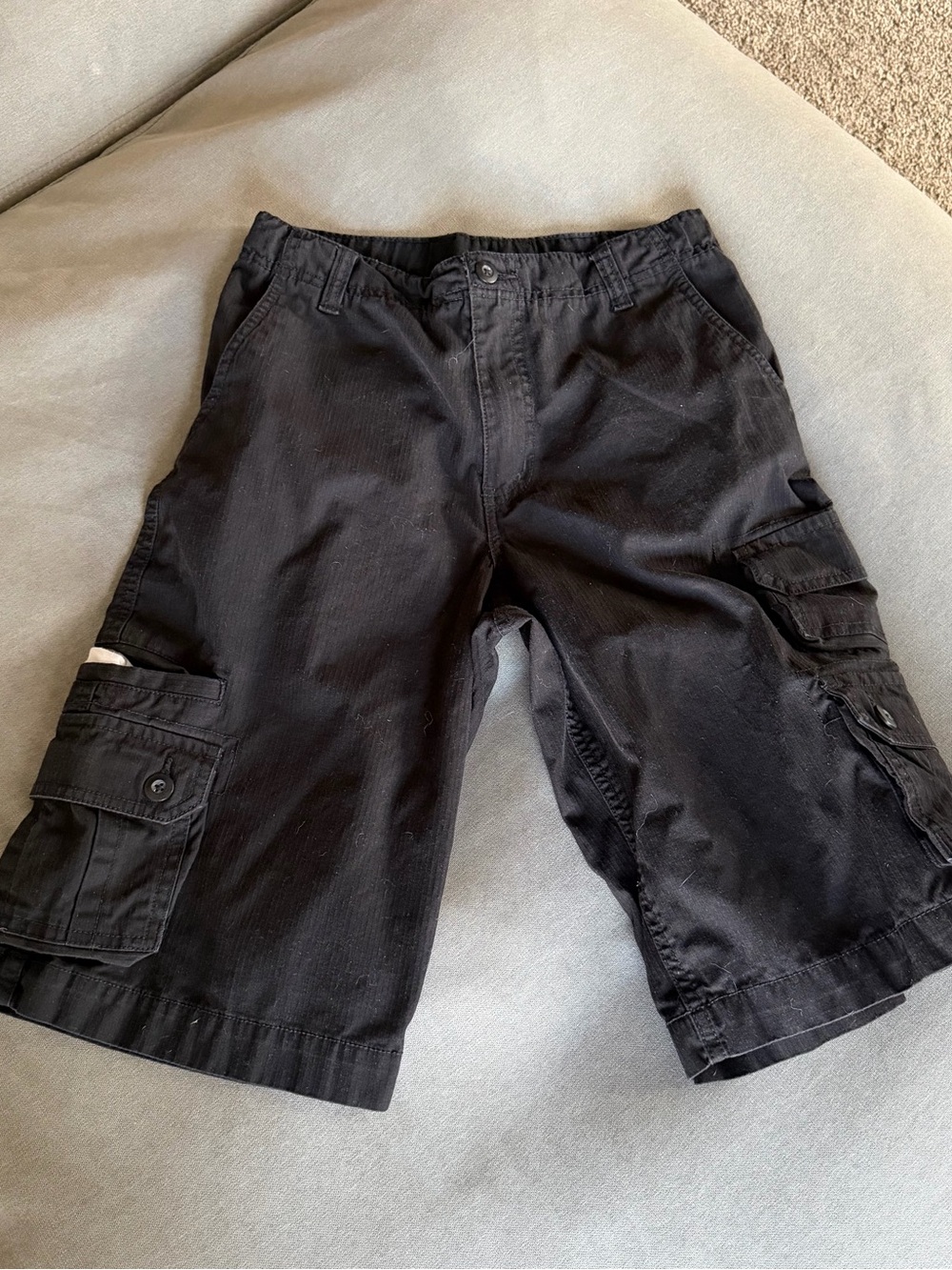 Boys Faded Glory Black Cargo Shorts
